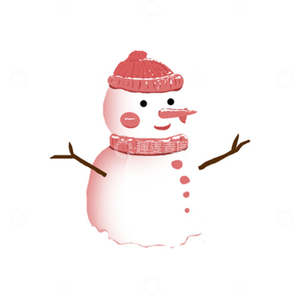 源文件下载【趣麦麦图】白色手绘可爱雪人圣诞节日冬至元素材