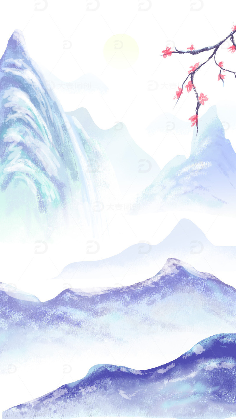 源文件下载【趣麦麦图】国潮中国风古风立冬冬至小雪大雪梅花