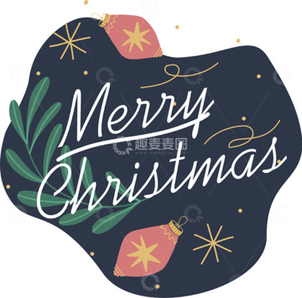 源文件下载【趣麦麦图】绿色手绘圣诞精品素材