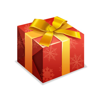 红色写实节日礼物盒子