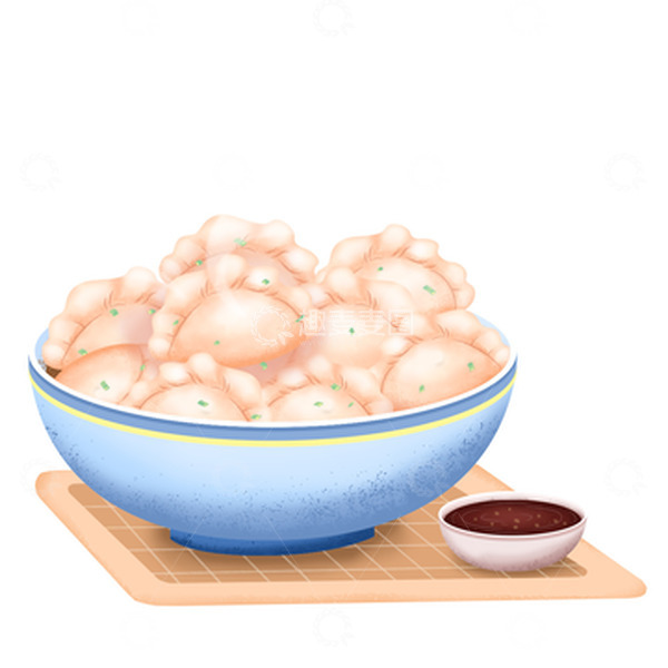 源文件下载【趣麦麦图】彩色手绘冬至饺子图