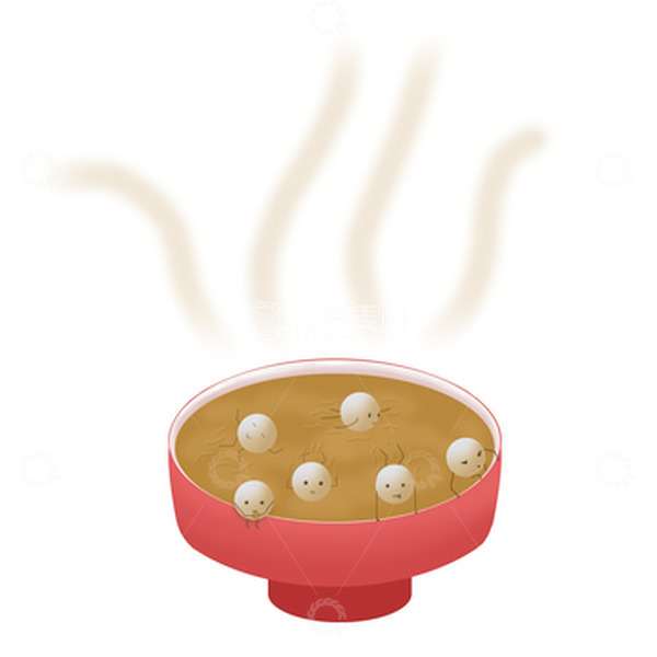 源文件下载【趣麦麦图】红色 插画 汤圆 冬至