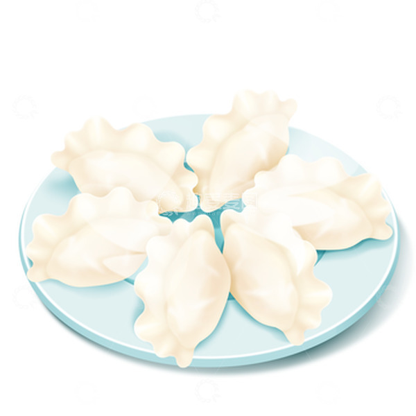 源文件下载【趣麦麦图】一盘热腾腾的饺子手绘图