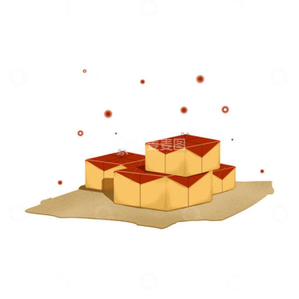 源文件下载【趣麦麦图】复古古风红色点心年礼包元素