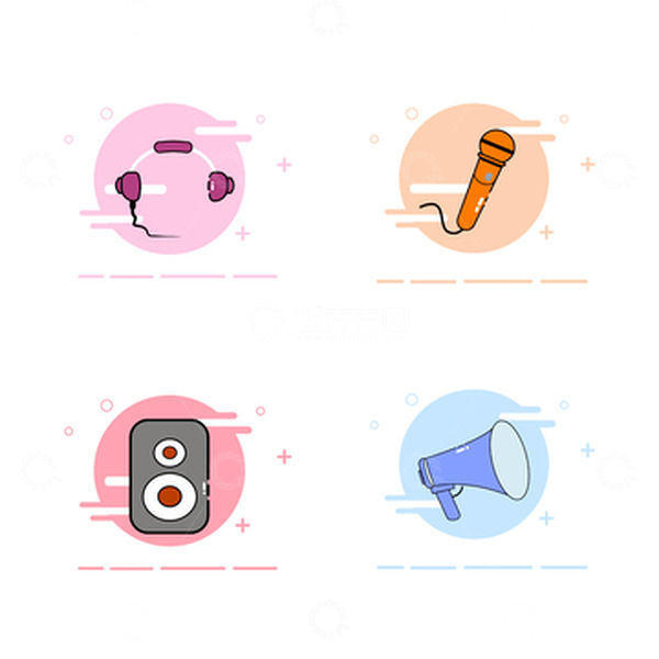 源文件下载【趣麦麦图】MBE风格音响设备图标元素