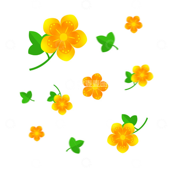 源文件下载【趣麦麦图】漂浮可爱小花朵