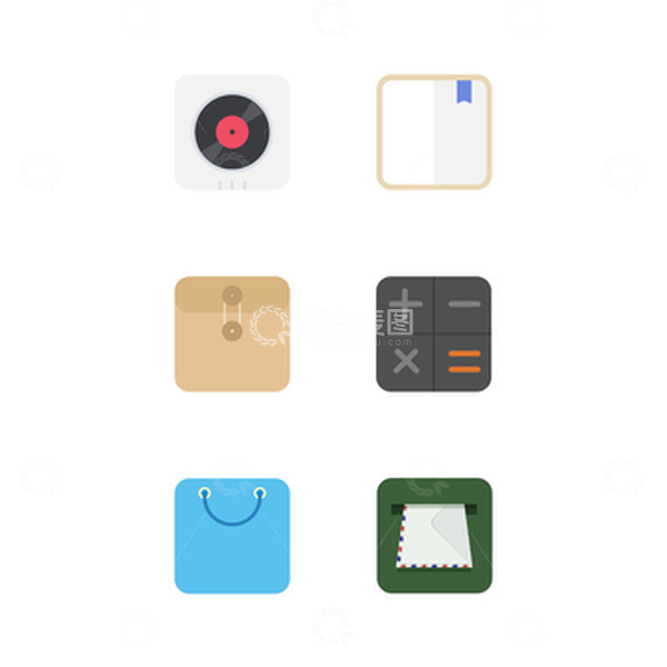 源文件下载【趣麦麦图】彩色简约扁平IT手机APP图标UI