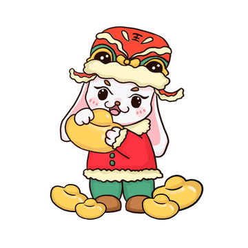兔子新年素材插画