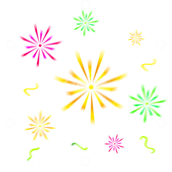 源文件下载【趣麦麦图】漂浮烟花彩带庆祝