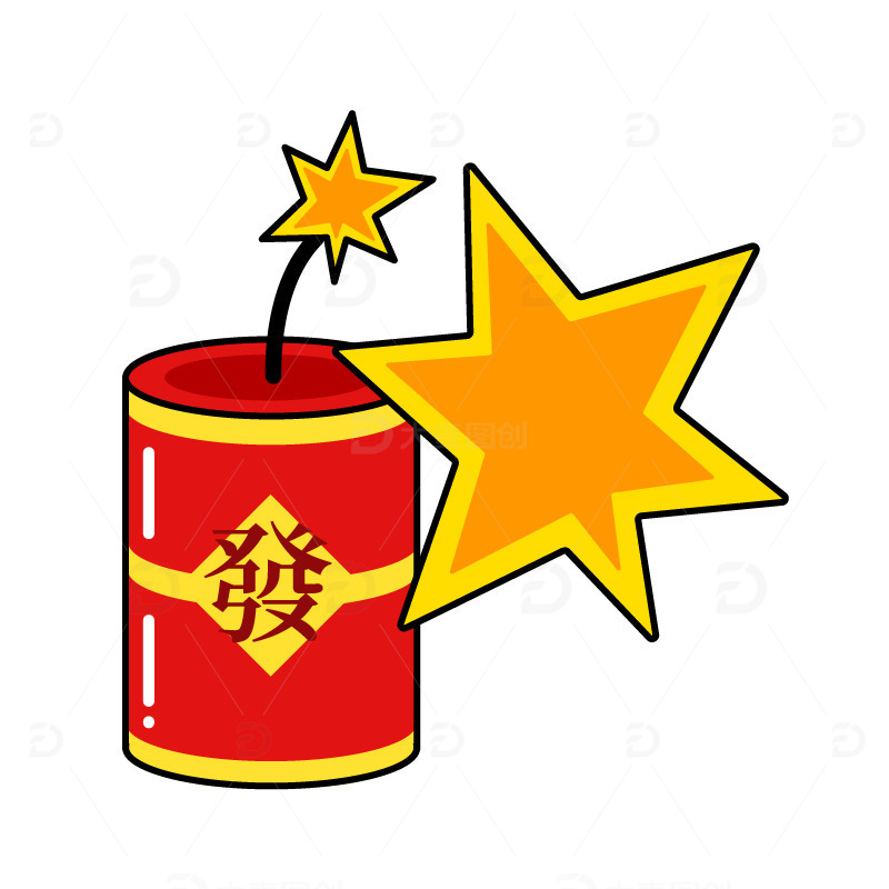 红色中国风鞭炮爆竹新年春节年会