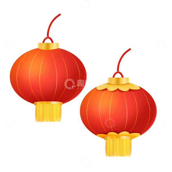 源文件下载【趣麦麦图】手绘新年红色喜庆灯笼元素