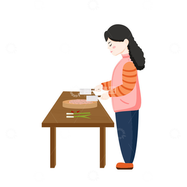 源文件下载【趣麦麦图】冬至剁饺子馅元素