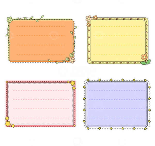 源文件下载【趣麦麦图】黄色卡通清新儿童边框对话框文本框标题元素