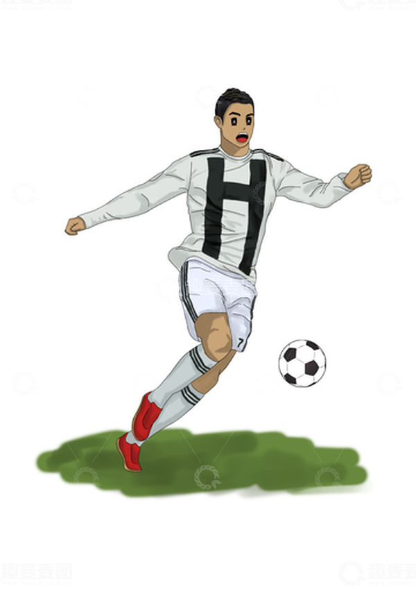 源文件下载【趣麦麦图】手绘踢足球人物