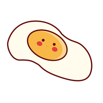 暖色煎鸡蛋可爱卡通食物元素