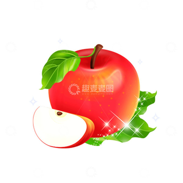 源文件下载【趣麦麦图】红彤彤的平果手绘图