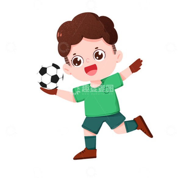 源文件下载【趣麦麦图】世界杯比赛穿着绿色球衣开门球的守门员