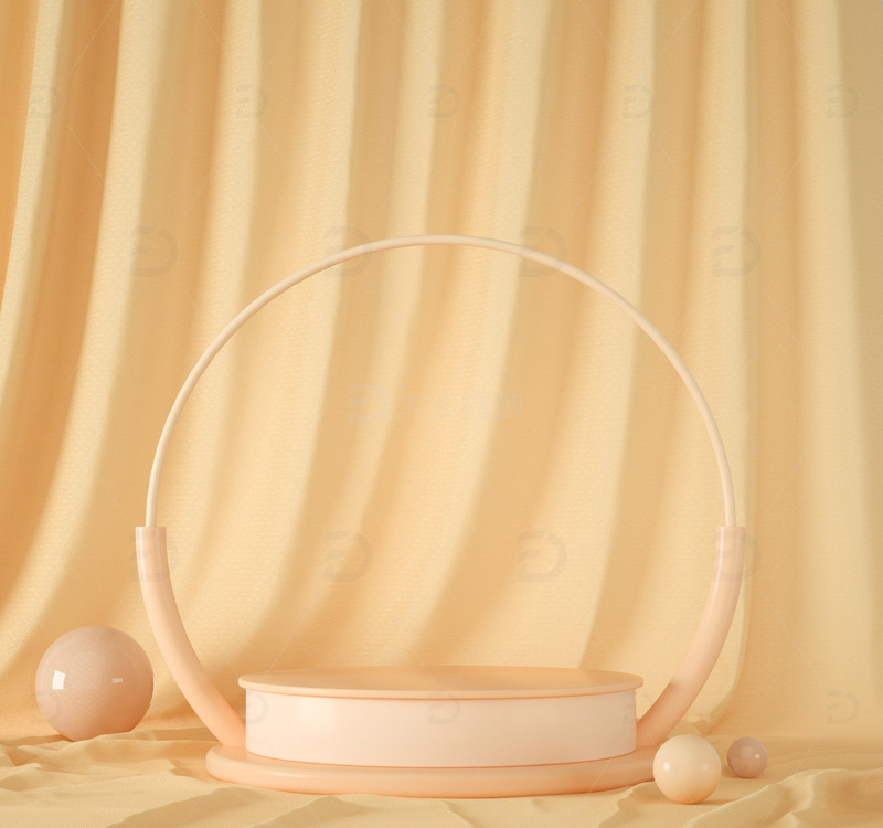 日常C4D简约小清新电商展台海报背景