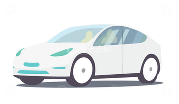 源文件下载【趣麦麦图】白色手绘汽车无人驾驶