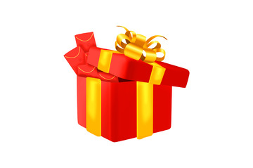 红色电商圣诞礼物手盒绘