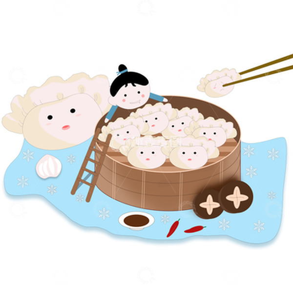 源文件下载【趣麦麦图】饺子冬至吃饺子手绘可爱元素