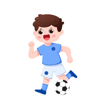 蓝衣服运动员带球突破免抠元素