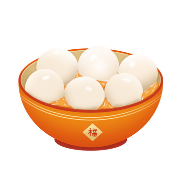 汤圆手绘冬至汤圆吃汤圆一碗汤圆