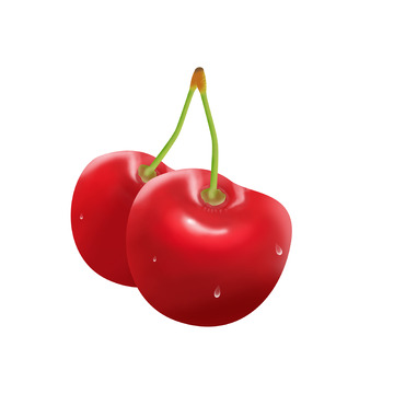 手绘新鲜樱桃车厘子水果元素