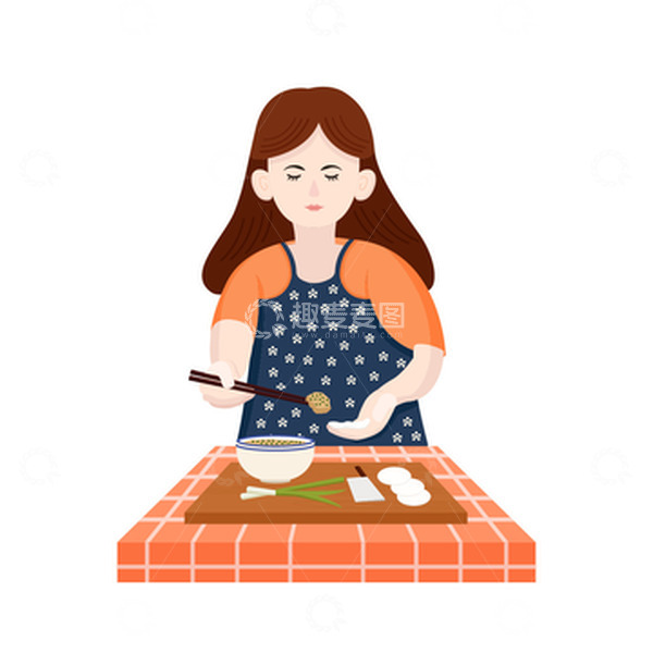 源文件下载【趣麦麦图】冬至节气包饺子元素