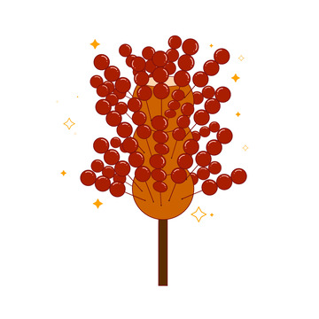 红色可爱冬季糖葫芦手绘元素