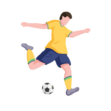 扁平风世界杯踢足球