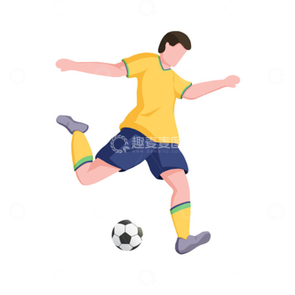 源文件下载【趣麦麦图】-扁平风世界杯踢足球