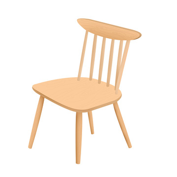 原木色温馨椅子手绘图