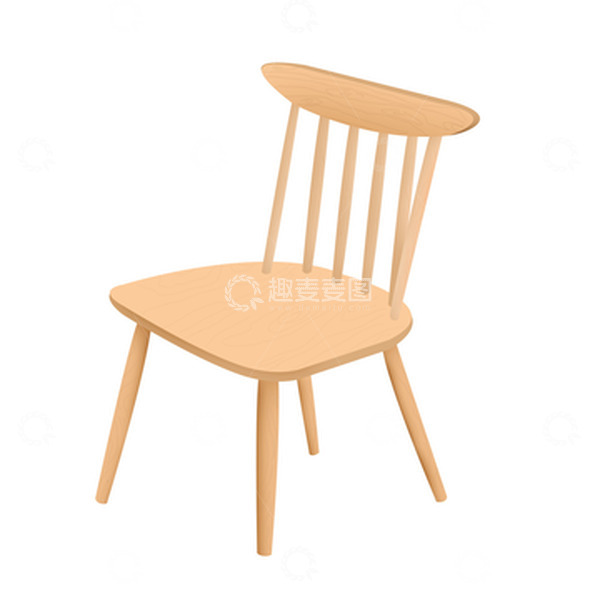 源文件下载【趣麦麦图】原木色温馨椅子手绘图