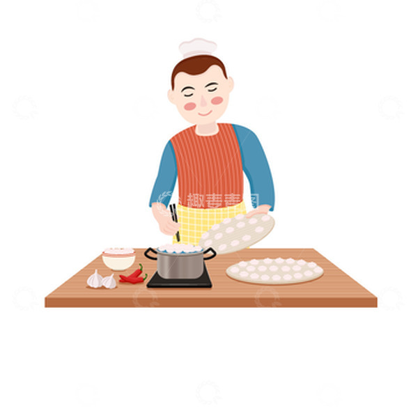 源文件下载【趣麦麦图】冬至节日煮饺子元素