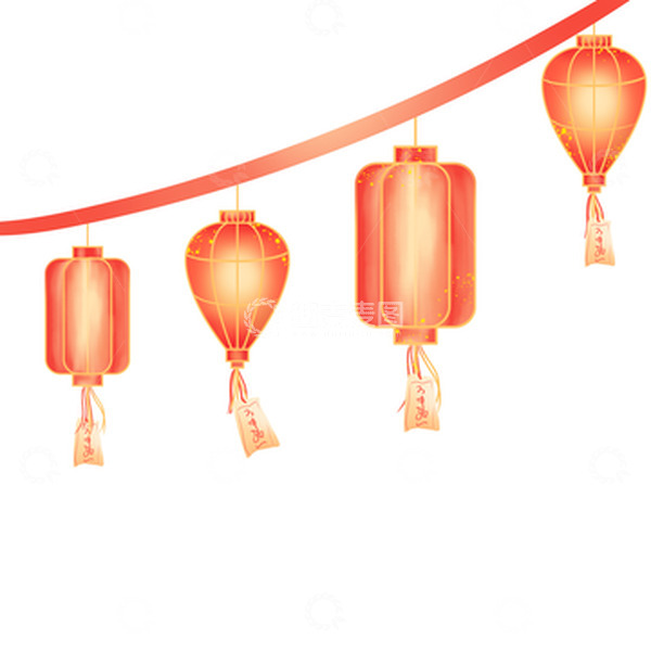 源文件下载【趣麦麦图】红色元旦新年喜庆元宵节国潮红色灯笼