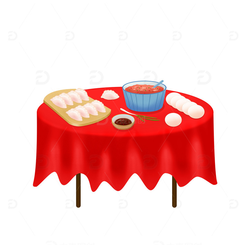 源文件下载【趣麦麦图】冬至包饺子吃饺子手绘饺子面皮馅