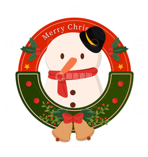 源文件下载【趣麦麦图】红绿色卡通圣诞矢量手绘图