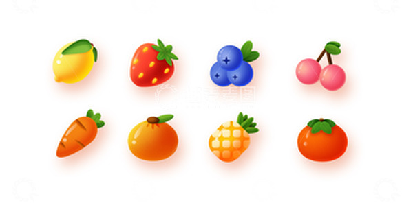 源文件下载【趣麦麦图】微仿真轻立体彩色水果图标元素