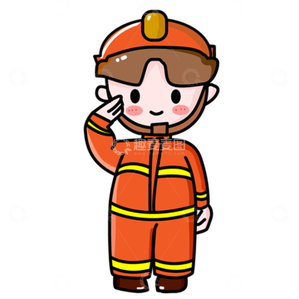 源文件下载【趣麦麦图】消防小男孩敬礼