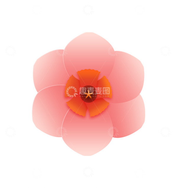 源文件下载【趣麦麦图】粉色花朵手绘元素