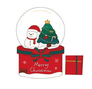 红绿圣诞水晶球礼盒