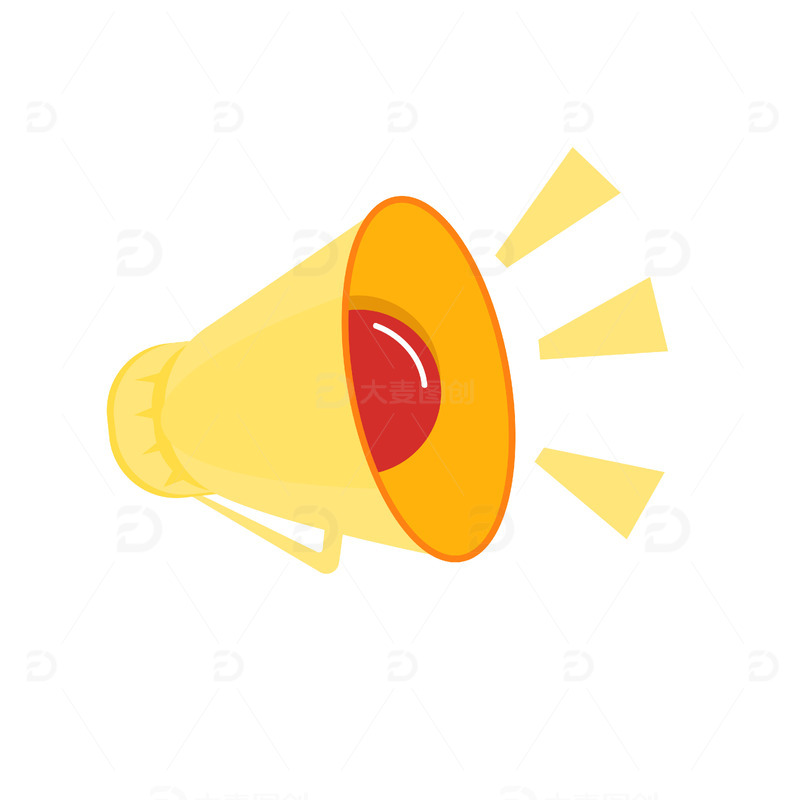 黄色小喇叭卡通手绘图