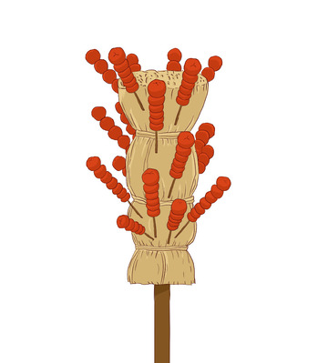 红色手绘元旦冬至冬季冰糖葫芦