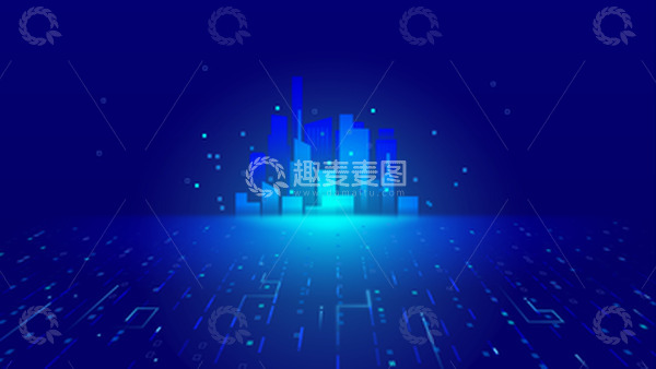 源文件下载【趣麦麦图】蓝色互联网科技粒子城市线条背景