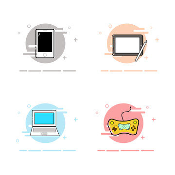 MBE风格电子产品图标元素