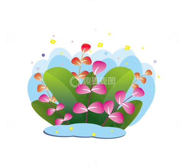 源文件下载【趣麦麦图】小清新花草树叶点缀图