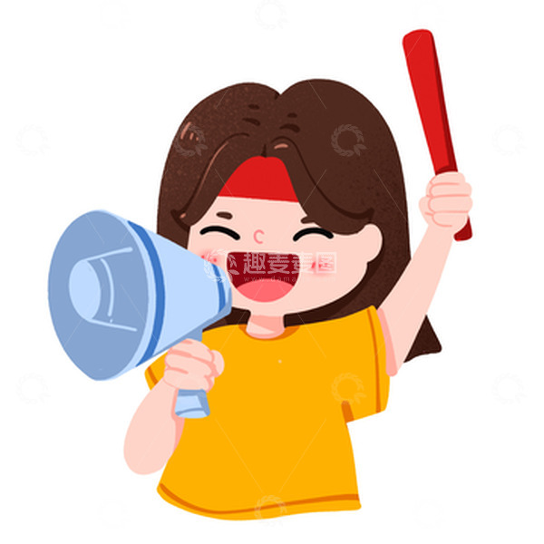 源文件下载【趣麦麦图】-手绘女孩世界杯为球队加油元素