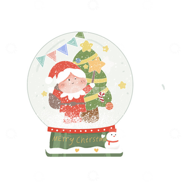 源文件下载【趣麦麦图】水晶球圣诞老人