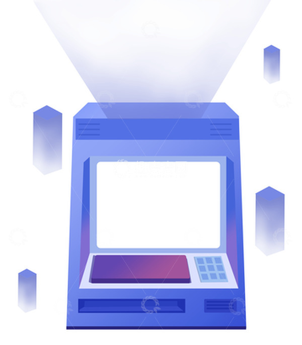 源文件下载【趣麦麦图】游戏机科技立体手绘免扣